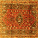 Square Machine Washable Persian Yellow Traditional Rug, wshtr841yw