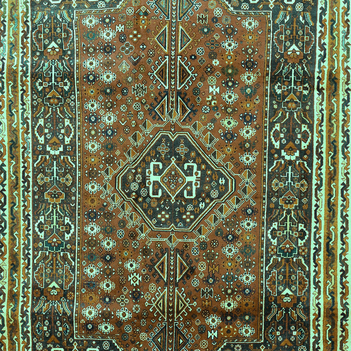 Machine Washable Persian Turquoise Traditional Area Rugs, wshtr841turq