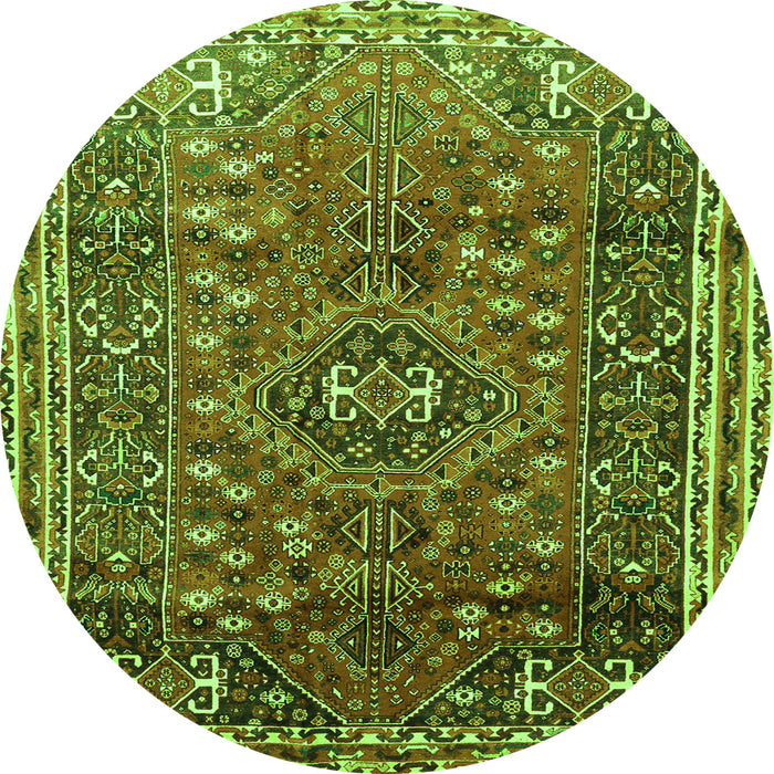 Square Persian Green Traditional Rug, tr841grn