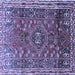 Square Machine Washable Persian Blue Traditional Rug, wshtr841blu