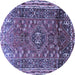 Round Persian Blue Traditional Rug, tr841blu