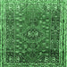 Square Machine Washable Persian Emerald Green Traditional Area Rugs, wshtr841emgrn