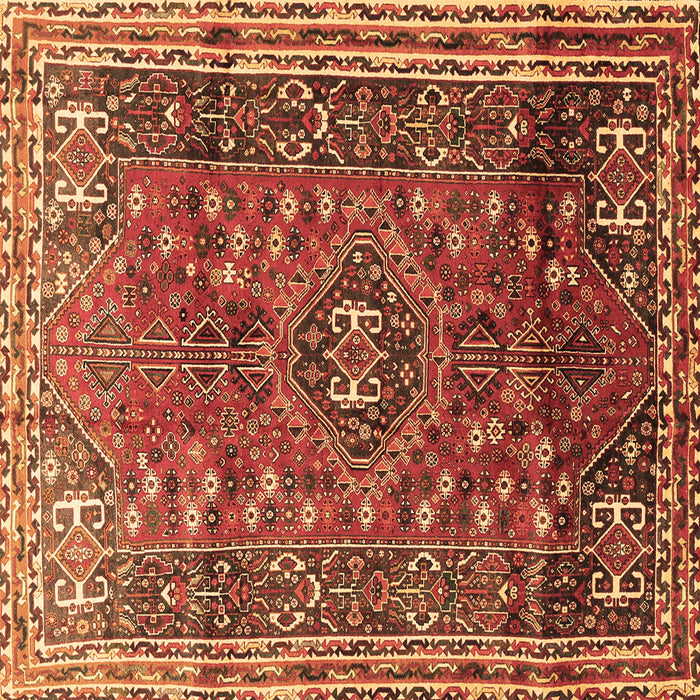 Square Machine Washable Persian Brown Traditional Rug, wshtr841brn