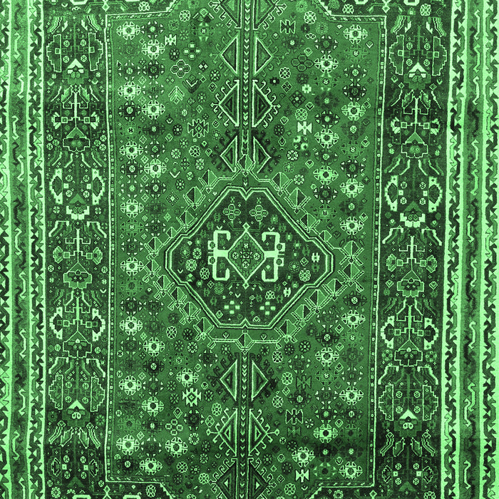Machine Washable Persian Emerald Green Traditional Area Rugs, wshtr841emgrn
