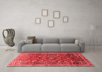 Machine Washable Persian Red Traditional Rug, wshtr841red