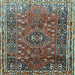 Square Machine Washable Persian Light Blue Traditional Rug, wshtr841lblu