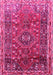 Machine Washable Persian Pink Traditional Rug, wshtr841pnk