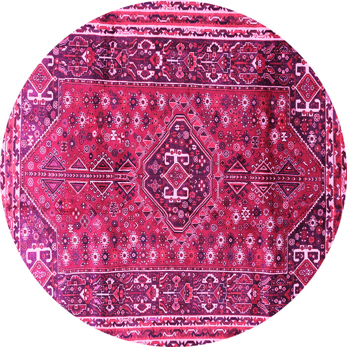 Round Persian Pink Traditional Rug, tr841pnk
