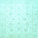 Square Oriental Light Blue Traditional Rug, tr842lblu