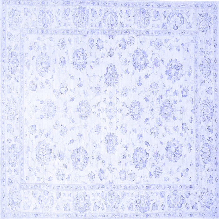 Square Machine Washable Oriental Blue Traditional Rug, wshtr842blu