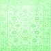 Square Oriental Emerald Green Traditional Rug, tr842emgrn