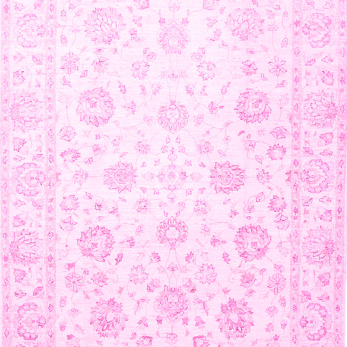 Machine Washable Oriental Pink Traditional Rug, wshtr842pnk