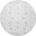 Square Oriental Gray Traditional Rug, tr842gry