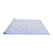 Sideview of Machine Washable Oriental Blue Traditional Rug, wshtr842blu