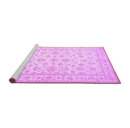 Sideview of Machine Washable Oriental Purple Traditional Area Rugs, wshtr843pur
