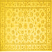 Square Oriental Yellow Traditional Rug, tr843yw