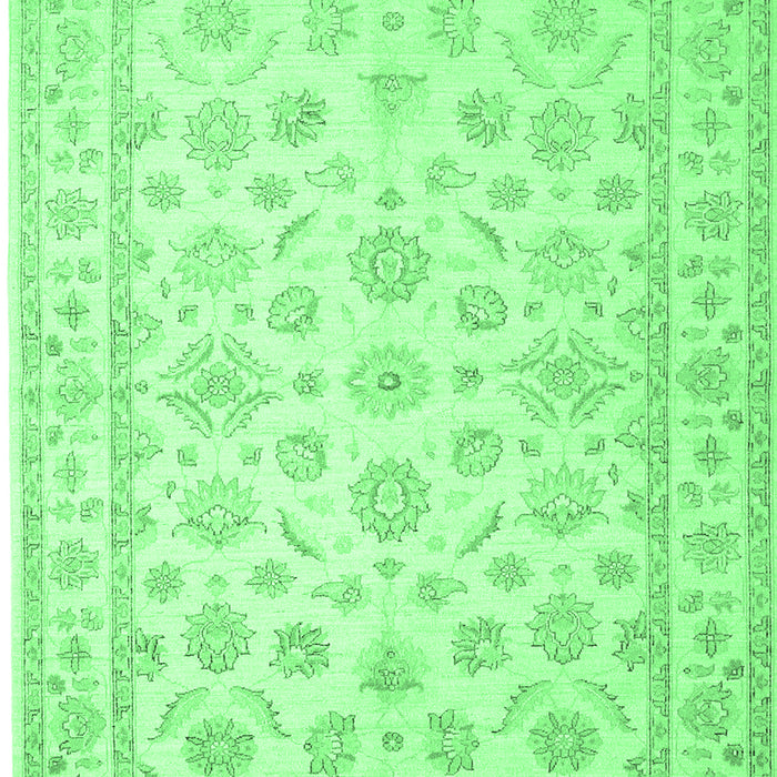 Machine Washable Oriental Emerald Green Traditional Area Rugs, wshtr843emgrn