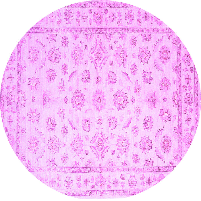 Round Machine Washable Oriental Purple Traditional Area Rugs, wshtr843pur