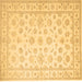 Square Oriental Brown Traditional Rug, tr843brn