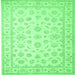 Square Oriental Emerald Green Traditional Rug, tr843emgrn