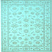 Square Oriental Light Blue Traditional Rug, tr843lblu