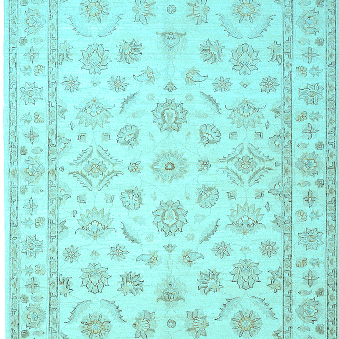 Machine Washable Oriental Light Blue Traditional Rug, wshtr843lblu