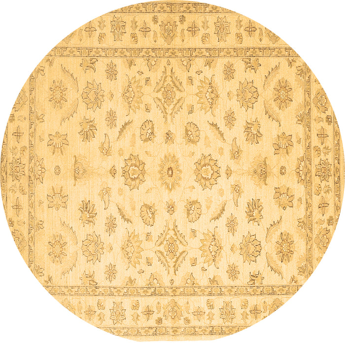 Round Machine Washable Oriental Brown Traditional Rug, wshtr843brn