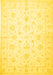 Machine Washable Oriental Yellow Traditional Rug, wshtr844yw