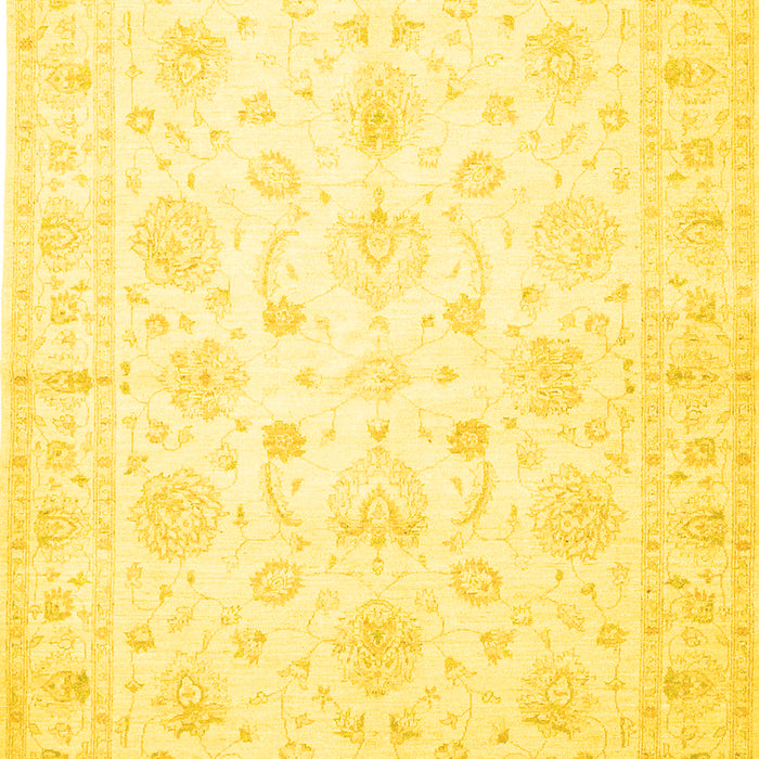 Machine Washable Oriental Yellow Traditional Rug, wshtr844yw