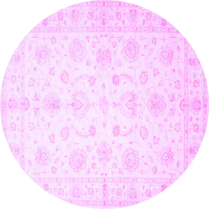 Round Machine Washable Oriental Purple Traditional Area Rugs, wshtr844pur