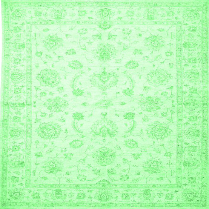 Square Oriental Emerald Green Traditional Rug, tr844emgrn