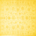 Square Oriental Yellow Traditional Rug, tr844yw