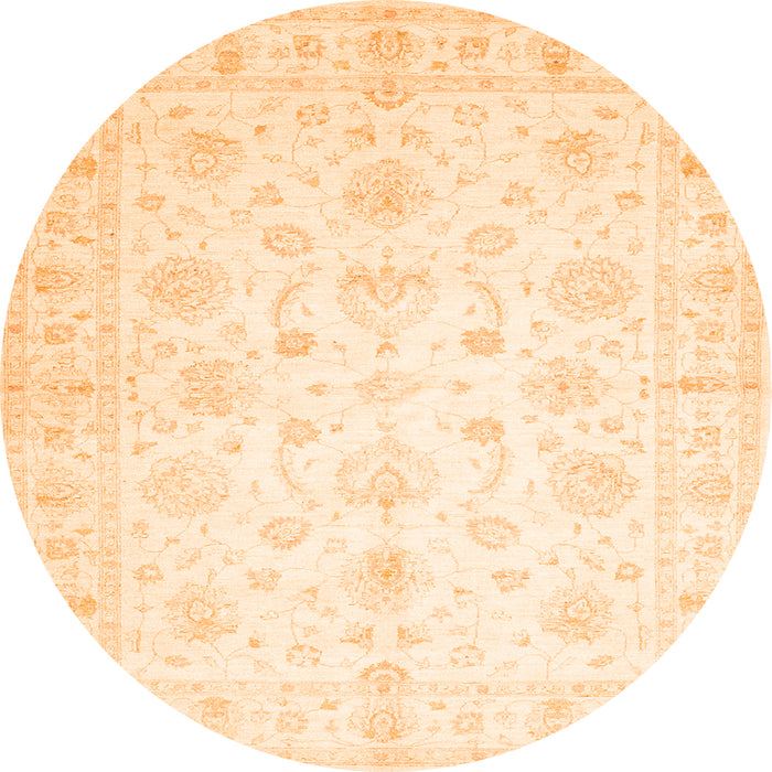 Square Oriental Orange Traditional Rug, tr844org