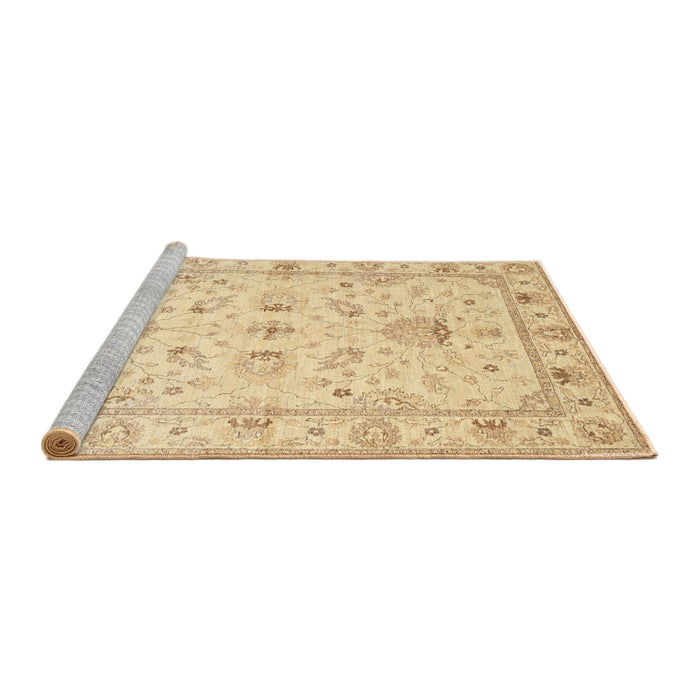 Sideview of Machine Washable Traditional Brown Gold Rug, wshtr845
