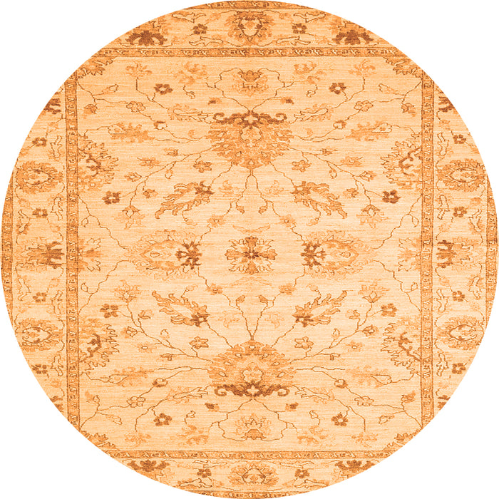 Square Oriental Orange Traditional Rug, tr845org