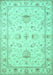 Machine Washable Oriental Turquoise Traditional Area Rugs, wshtr845turq