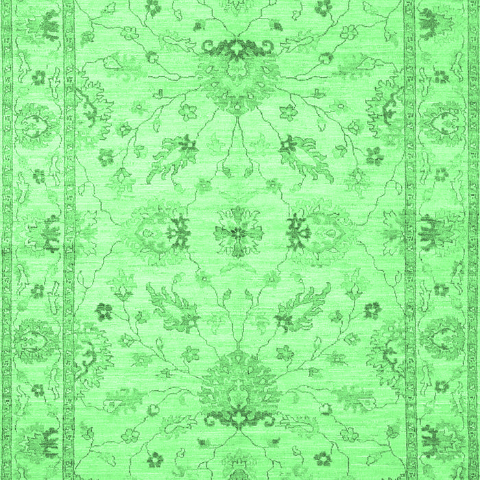 Machine Washable Oriental Emerald Green Traditional Area Rugs, wshtr845emgrn