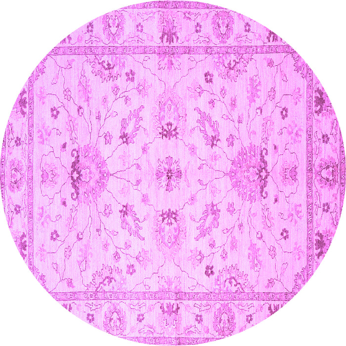 Round Oriental Purple Traditional Rug, tr845pur