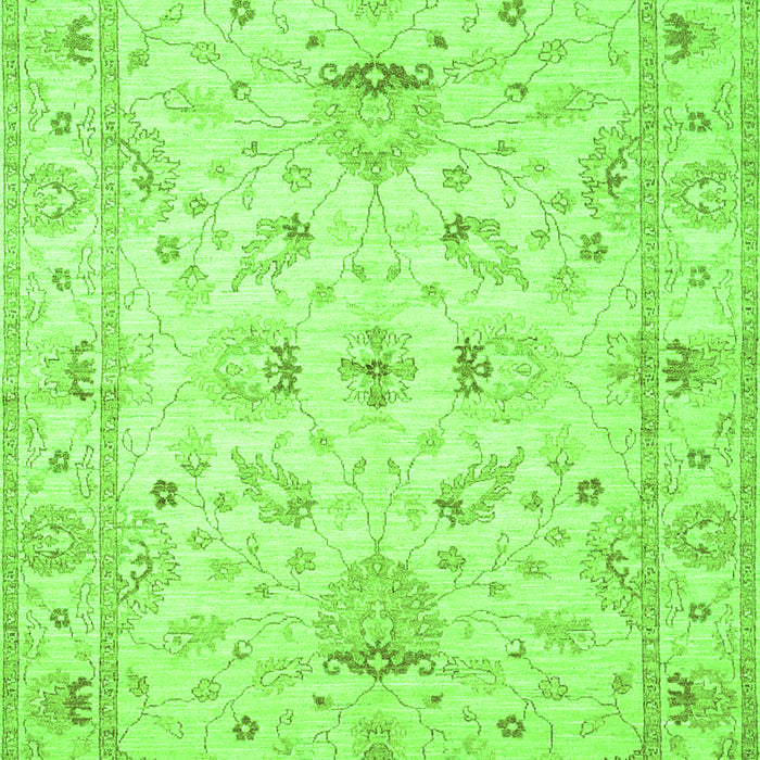 Serging Thickness of Machine Washable Oriental Green Traditional Area Rugs, wshtr845grn