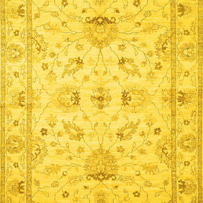 Machine Washable Oriental Yellow Traditional Rug, wshtr845yw