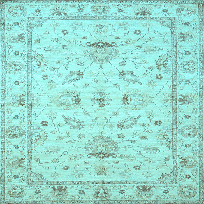 Square Oriental Light Blue Traditional Rug, tr845lblu