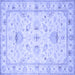 Square Oriental Blue Traditional Rug, tr845blu