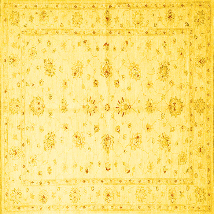 Square Machine Washable Persian Yellow Traditional Rug, wshtr846yw