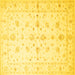 Square Machine Washable Persian Yellow Traditional Rug, wshtr846yw