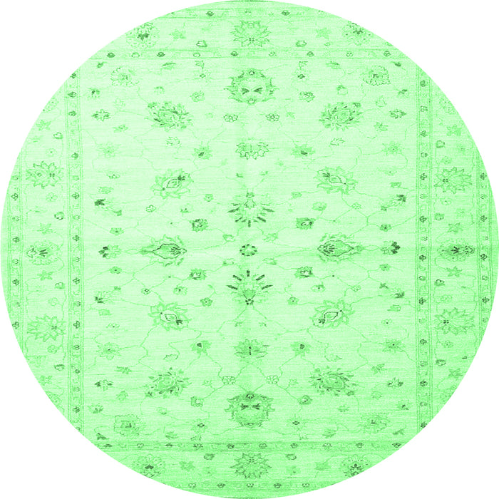 Round Persian Emerald Green Traditional Rug, tr846emgrn