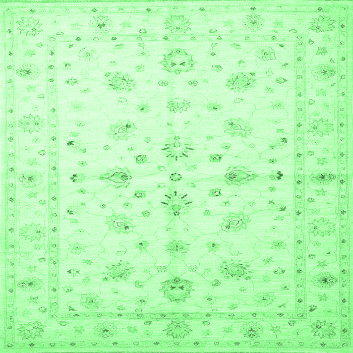 Square Persian Emerald Green Traditional Rug, tr846emgrn