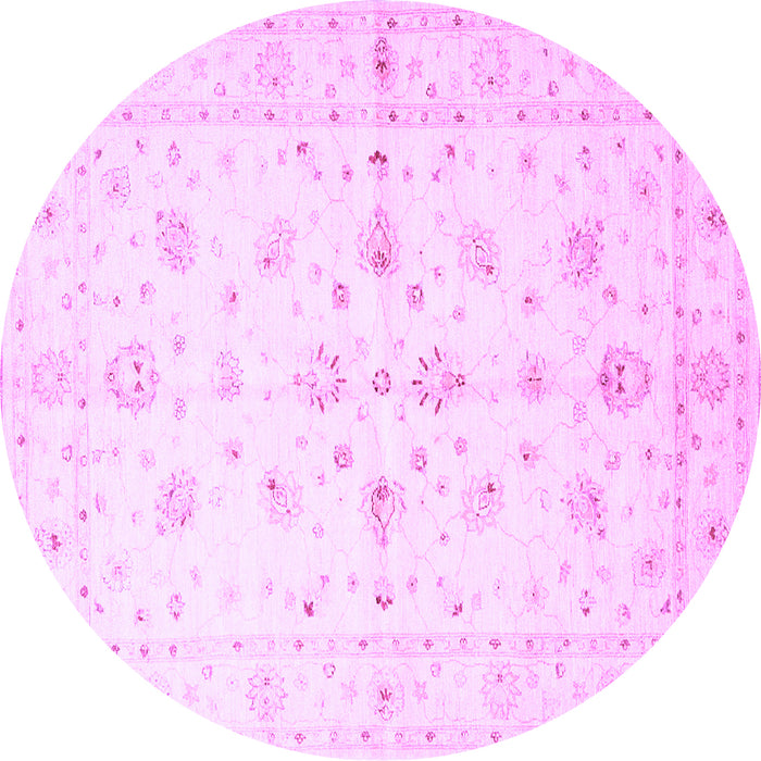 Round Machine Washable Persian Purple Traditional Area Rugs, wshtr846pur