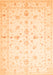 Serging Thickness of Machine Washable Persian Orange Traditional Area Rugs, wshtr846org