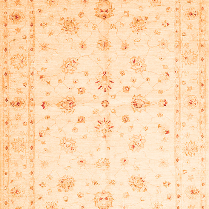 Serging Thickness of Machine Washable Persian Orange Traditional Area Rugs, wshtr846org