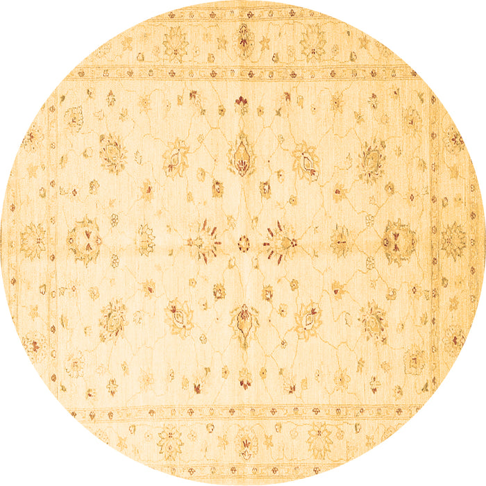 Round Machine Washable Persian Brown Traditional Rug, wshtr846brn